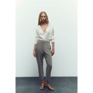 Zara straight fit trousers with gold buttons